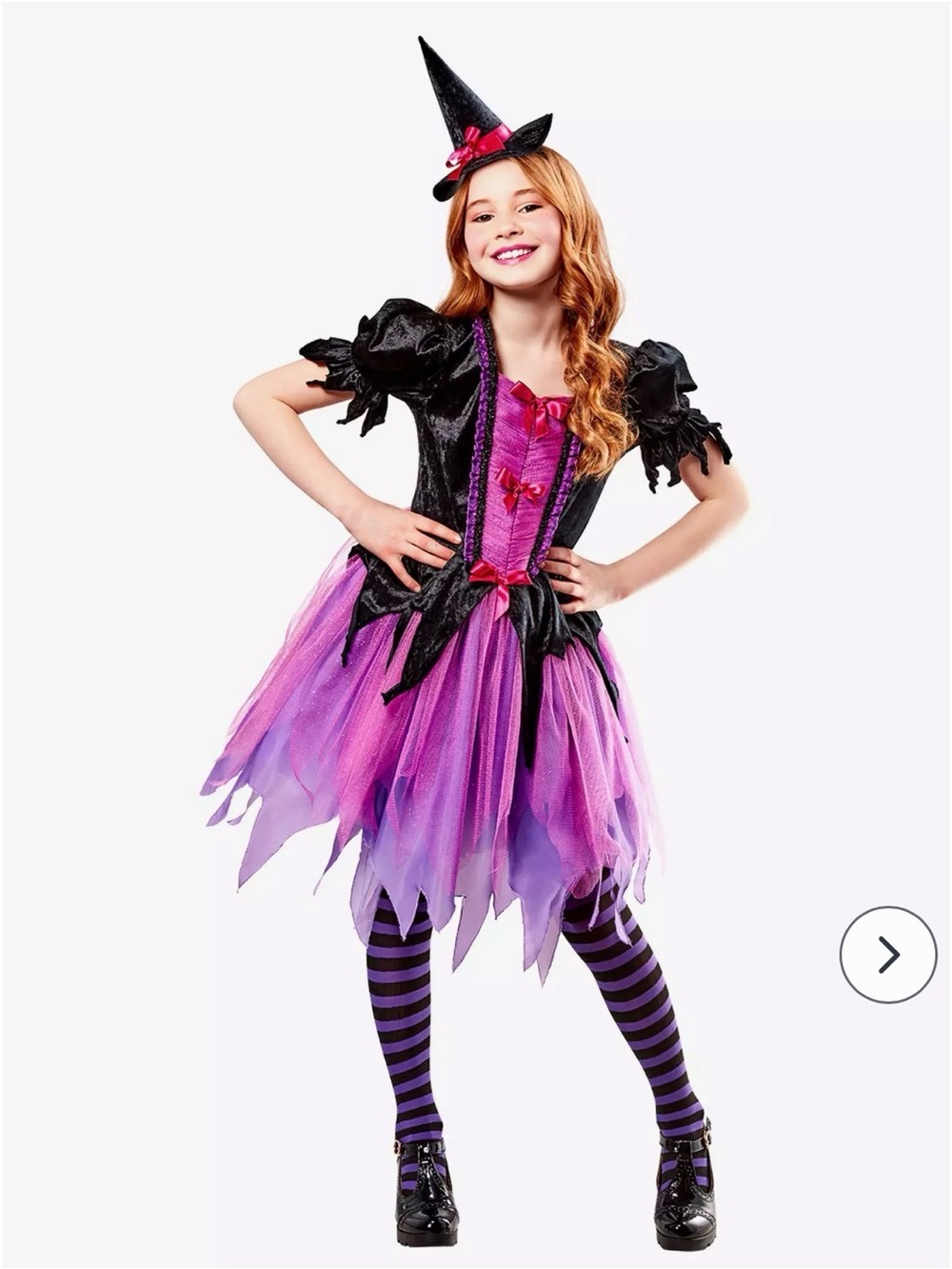 Rubie's Purple Witch Girl’s Halloween Costume Dress with Hat